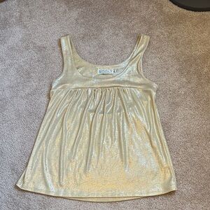 Vintage Fighting Eel Gold Metallic Empire Waist Cut Out Tank. Size Medium
